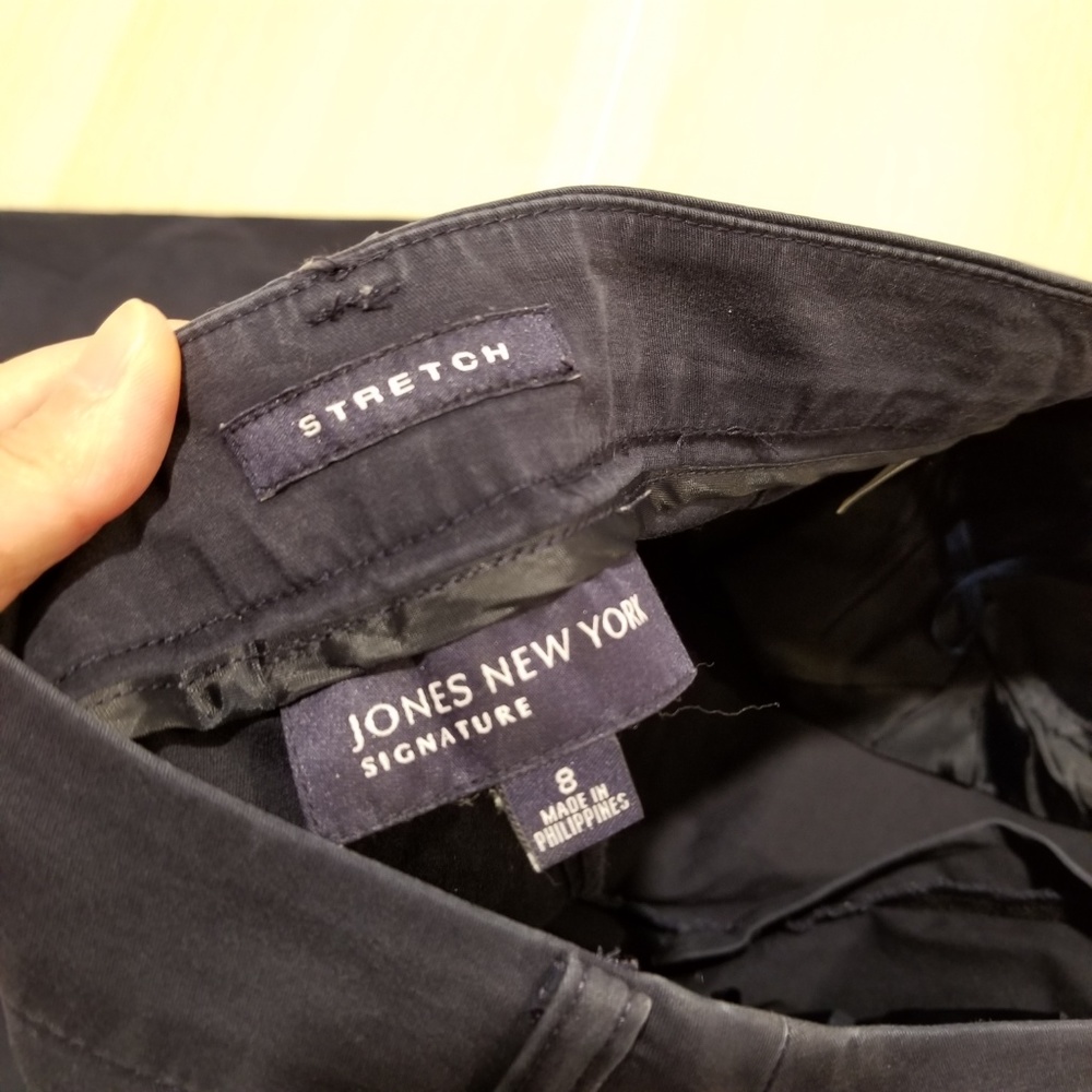 JONES NEW YORK SIGNATURE DARK BLUE SLIM PANTS